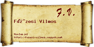 Füzesi Vilmos névjegykártya