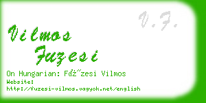 vilmos fuzesi business card